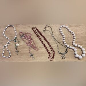 Elegant Red and Silver Necklace Set